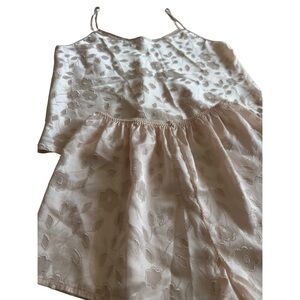 Cinema Etoile Champagne Satin Floral Camisole & Shorts Set Size Medium